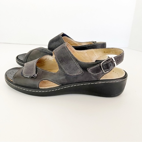 Fidelio Hallux Sandals Women's Size 38 Casual Strappy Slingback Black Leather - Picture 8 of 10